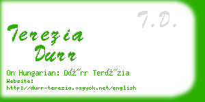 terezia durr business card